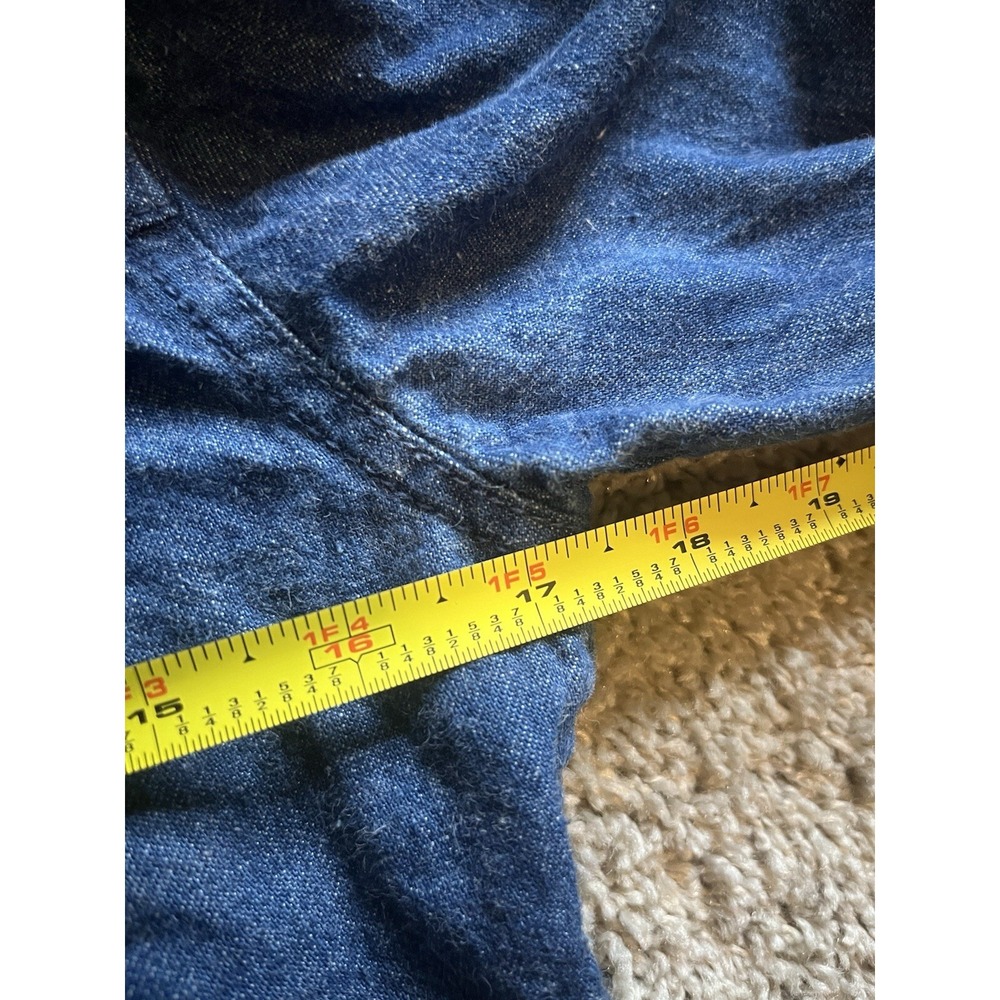 Vintage Levi's White Tab Slim Fit Indigo‎ Dark Wash Trucker Jacket Mens Small - Picture 8 of 9